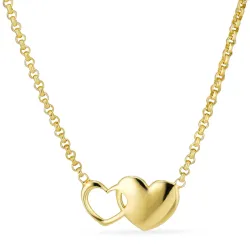 hart ketting in verguld sterlingzilver