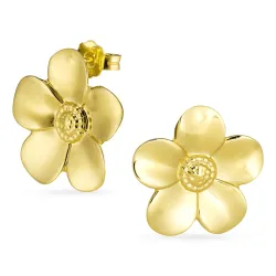 bloem oorbellen in verguld sterlingzilver