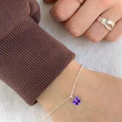 vlinder kinder armband in zilver met vlinder in zilver