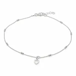 Eenvoudige hart enkelbandje in zilver