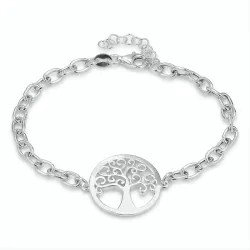 boom van het leven armband in gerodineerd zilver met hanger in gerodineerd zilver