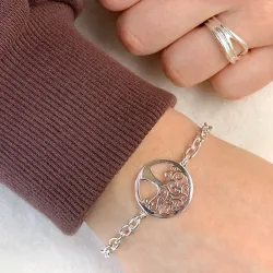 boom van het leven armband in gerodineerd zilver met hanger in gerodineerd zilver
