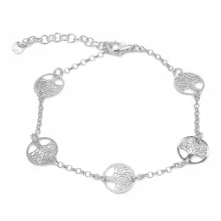 boom van het leven armband in gerodineerd zilver met hanger in gerodineerd zilver