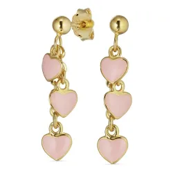 lavendelkleurige hart oorbellen in verguld sterlingzilver