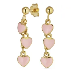 verzamelmonster lavendelkleurige hart oorbellen in verguld sterlingzilver