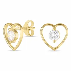 Hart oorbellen in verguld sterlingzilver