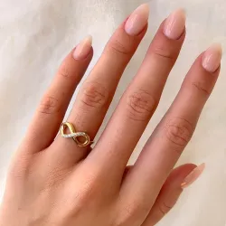 Oneindigheidsteken ring in verguld sterlingzilver