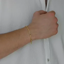 Bnh anker facet armband in verguld sterlingzilver 21 cm x 3,0 mm