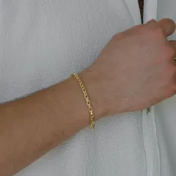 Bnh anker facet armband in verguld sterlingzilver 21 cm x 4,0 mm