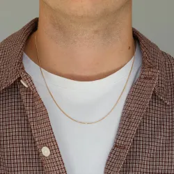 BNH pantserketting in verguld sterlingzilver 50 cm x 1,3 mm
