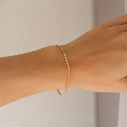 BNH pantserarmband in verguld sterlingzilver 18,5 cm x 2,7 mm