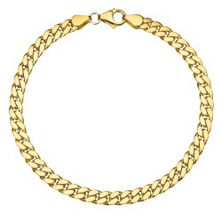 BNH pantserarmband in verguld sterlingzilver 18,5 cm x 5,4 mm