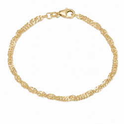 BNH singapore armband in verguld sterlingzilver 17 cm x 2,9 mm