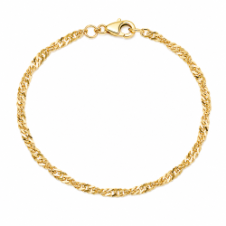 BNH singapore armband in verguld sterlingzilver 21 cm x 2,3 mm