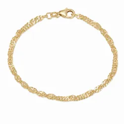 BNH singapore armband in 8 karaat goud 18,5 cm x 2,9 mm