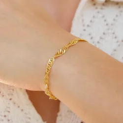 BNH singapore armband in 8 karaat goud 18,5 cm x 3,5 mm