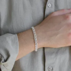 BNH Bismarck armband in zilver 17 cm x 6,5 mm