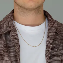 BNH Anker facet ketting in verguld sterlingzilver 55 cm x 1,4 mm