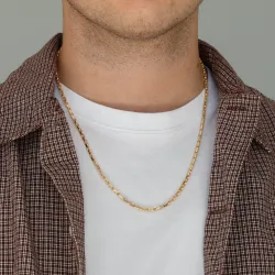 Bnh anker facet ketting in verguld sterlingzilver 55 cm x 3,0 mm