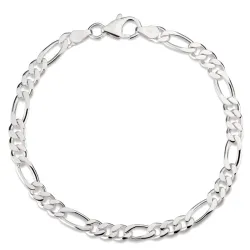 figaro armband in zilver 18,5 cm x 10,8 mm