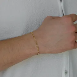 figaro armband in verguld sterlingzilver 21 cm x 2,8 mm
