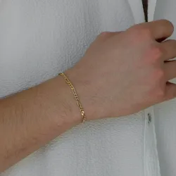 figaro armband in verguld sterlingzilver 21 cm x 3,4 mm
