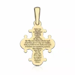 13 x 15 mm dagmarkruis met onze vader in verguld sterlingzilver - Amoré