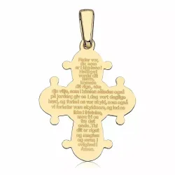 17 x 20 mm dagmarkruis met onze vader in verguld sterlingzilver - Amoré