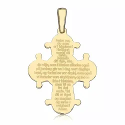 21 x 25 mm dagmarkruis met onze vader in verguld sterlingzilver