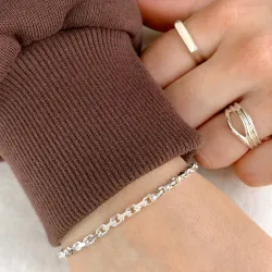 Bnh anker facet armband in zilver 21 cm x 3,0 mm