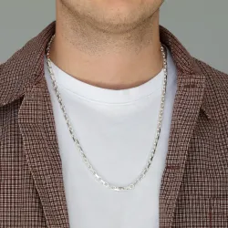 Bnh anker facet ketting in zilver 60 cm x 4,5 mm