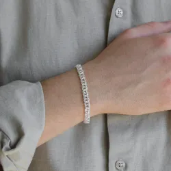 BNH Bismarck armband in zilver 18,5 cm x 6,5 mm