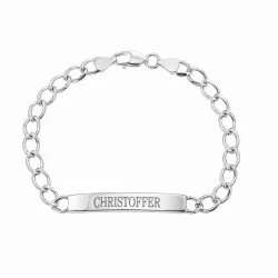 armband met naam in zilver en zilver met 1 facetgeslepen zirkonen - My Letter