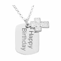 dogtag Naamkettingen met hanger in zilver met  facetgeslepen zirkoon - My Letter