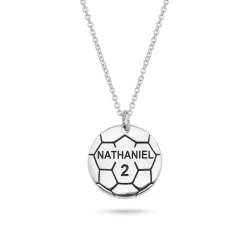 voetbal Naamkettingen met hanger in zilver - My Letter