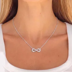 infinity Naamkettingen met hanger in zilver met  witte zirkoon - My Letter