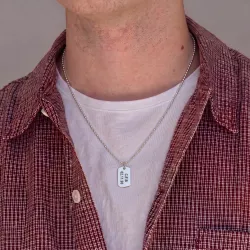 jongen dogtag Naamkettingen met hanger in zilver - My Letter