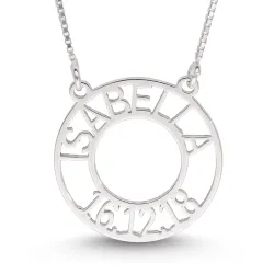 Naamkettingen met hanger in zilver