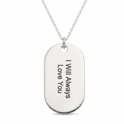 dogtag Naamkettingen met hanger in zilver - My Letter