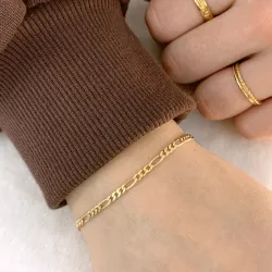 Figaro armband in 14 karaat goud 18,5 cm x 2,8 mm