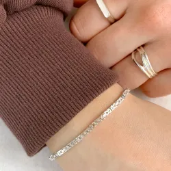 koning armband in zilver 18,5 cm x 2,4 mm