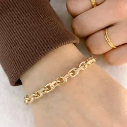 BNH Anker facet armband in 8 karaat goud 21 cm x 6,0 mm