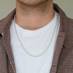 Cordelketting in zilver 55 cm x 4,5 mm