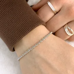 BNH cordel armband in 14 karaat witgoud 21 cm x 2,7 mm