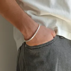 koning armband in zilver 18,5 cm x 3,2 mm