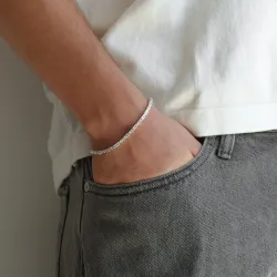 Koning armband in zilver 21 cm x 2,8 mm
