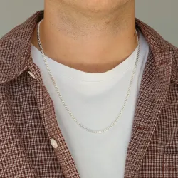 Bnh pantserketting in zilver 55 cm x 3,3 mm