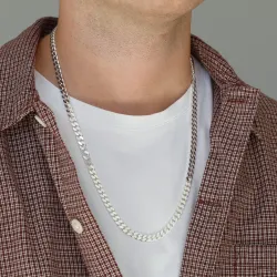 BNH pantserketting in zilver 60 cm x 6,0 mm