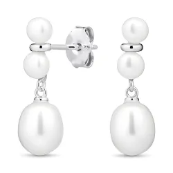 6-6,5 mm parel oorbellen in zilver