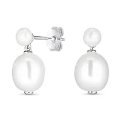 8 - 9 mm parel oorbellen in zilver